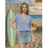 image:imageZESICA Womens Summer Sweater Vest Crochet Eyelet Cap Sleeve Cute Beach TopBlue