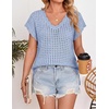 image:imageZESICA Womens Summer Sweater Vest Crochet Eyelet Cap Sleeve Cute Beach TopBlue