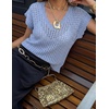 image:imageZESICA Womens Summer Sweater Vest Crochet Eyelet Cap Sleeve Cute Beach TopBlue