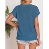 image:imageZESICA Womens Summer Sweater Vest Crochet Eyelet Cap Sleeve Cute Beach TopDusty Blue