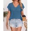 image:imageZESICA Womens Summer Sweater Vest Crochet Eyelet Cap Sleeve Cute Beach TopDusty Blue