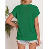 image:imageZESICA Womens Summer Sweater Vest Crochet Eyelet Cap Sleeve Cute Beach TopGreen