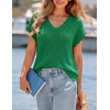 image:imageZESICA Womens Summer Sweater Vest Crochet Eyelet Cap Sleeve Cute Beach TopGreen