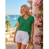 image:imageZESICA Womens Summer Sweater Vest Crochet Eyelet Cap Sleeve Cute Beach TopGreen