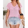 image:imageZESICA Womens Summer Sweater Vest Crochet Eyelet Cap Sleeve Cute Beach TopLight Pink
