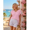 image:imageZESICA Womens Summer Sweater Vest Crochet Eyelet Cap Sleeve Cute Beach TopLight Pink