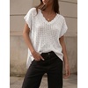 image:imageZESICA Womens Summer Sweater Vest Crochet Eyelet Cap Sleeve Cute Beach TopWhite