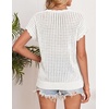 image:imageZESICA Womens Summer Sweater Vest Crochet Eyelet Cap Sleeve Cute Beach TopWhite