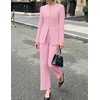 image:imageZESICA Womens Two Piece Suits Sets Casual Business Pants OutfitsBlush