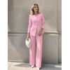 image:imageZESICA Womens Two Piece Suits Sets Casual Business Pants OutfitsBlush