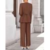 image:imageZESICA Womens Two Piece Suits Sets Casual Business Pants OutfitsBrown