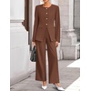 image:imageZESICA Womens Two Piece Suits Sets Casual Business Pants OutfitsBrown