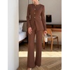 image:imageZESICA Womens Two Piece Suits Sets Casual Business Pants OutfitsBrown