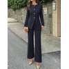 image:imageZESICA Womens Two Piece Suits Sets Casual Business Pants OutfitsDark Blue