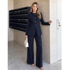 image:imageZESICA Womens Two Piece Suits Sets Casual Business Pants OutfitsDark Blue
