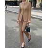 image:imageZESICA Womens Two Piece Suits Sets Casual Business Pants OutfitsKhaki