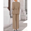 image:imageZESICA Womens Two Piece Suits Sets Casual Business Pants OutfitsKhaki