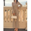 image:imageZESICA Womens Two Piece Suits Sets Casual Business Pants OutfitsKhaki