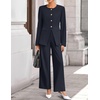 image:imageZESICA Womens Two Piece Suits Sets Casual Business Pants OutfitsNavy