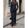 image:imageZESICA Womens Two Piece Suits Sets Casual Business Pants OutfitsNavy