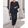 image:imageZESICA Womens Two Piece Suits Sets Casual Business Pants OutfitsNavy