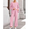 image:imageZESICA Womens Two Piece Suits Sets Casual Business Pants OutfitsPink