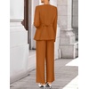 image:imageZESICA Womens Two Piece Suits Sets Casual Business Pants OutfitsRust