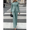 image:imageZESICA Womens Two Piece Suits Sets Casual Business Pants OutfitsSage