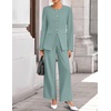 image:imageZESICA Womens Two Piece Suits Sets Casual Business Pants OutfitsSage