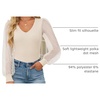image:imageZESICA Womens V Neck Cute Sexy Long Sleeve Fall Shirt Dressy Casual TopApricot
