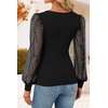 image:imageZESICA Womens V Neck Cute Sexy Long Sleeve Fall Shirt Dressy Casual TopBlack