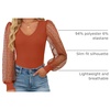 image:imageZESICA Womens V Neck Cute Sexy Long Sleeve Fall Shirt Dressy Casual TopBurnt Orange