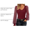 image:imageZESICA Womens V Neck Cute Sexy Long Sleeve Fall Shirt Dressy Casual TopWine Red