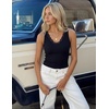 image:imageZESICA Womens V Neck Lace Tanks Summer Sleeveless Cami ShirtsBlack
