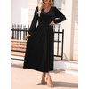 image:imageZESICA Womens Velvet Wedding Guest Cocktail Long Sleeve Winter DressBlack