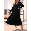 image:imageZESICA Womens Velvet Wedding Guest Cocktail Long Sleeve Winter DressBlack