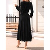 image:imageZESICA Womens Velvet Wedding Guest Cocktail Long Sleeve Winter DressBlack