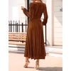 image:imageZESICA Womens Velvet Wedding Guest Cocktail Long Sleeve Winter DressCaramel
