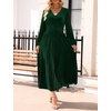 image:imageZESICA Womens Velvet Wedding Guest Cocktail Long Sleeve Winter DressGreen