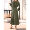 image:imageZESICA Womens Velvet Wedding Guest Cocktail Long Sleeve Winter DressOlive Green