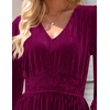 image:imageZESICA Womens Velvet Wedding Guest Cocktail Long Sleeve Winter DressPlum
