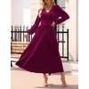 image:imageZESICA Womens Velvet Wedding Guest Cocktail Long Sleeve Winter DressPlum