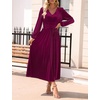 image:imageZESICA Womens Velvet Wedding Guest Cocktail Long Sleeve Winter DressPlum