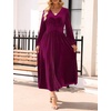 image:imageZESICA Womens Velvet Wedding Guest Cocktail Long Sleeve Winter DressPlum