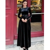 image:imageZESICA Womens Winter Velvet Long Puff Sleeve Maxi DressBlack