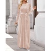 image:imageZESICA Womens Winter Velvet Long Puff Sleeve Maxi DressChampagne