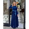 image:imageZESICA Womens Winter Velvet Long Puff Sleeve Maxi DressCobalt