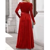 image:imageZESICA Womens Winter Velvet Long Puff Sleeve Maxi DressPonceau