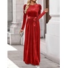 image:imageZESICA Womens Winter Velvet Long Puff Sleeve Maxi DressPonceau