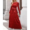 image:imageZESICA Womens Winter Velvet Long Puff Sleeve Maxi DressPonceau
